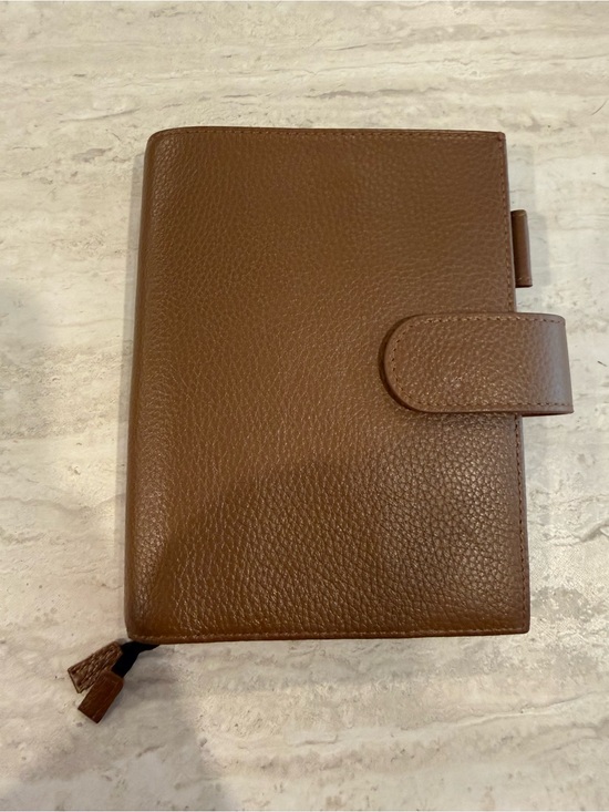 Moterm Accessories - Moterm Brown Pebbled Leather Planner Cover Organizer 7x5 Snap Closure A6